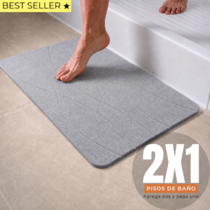 Alfombra de baño de diatomita Gris Olas 60x40 cm