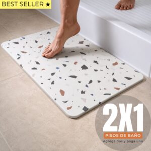 Alfombra de baño de diatomita Terrazo 60x40 cm