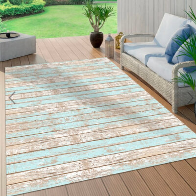 Alfombra Vinílica Vintage Madera Menta 220x140cms / A PEDIDO
