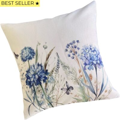 Funda de Cojín Estampada Hortensias Cuadrada
